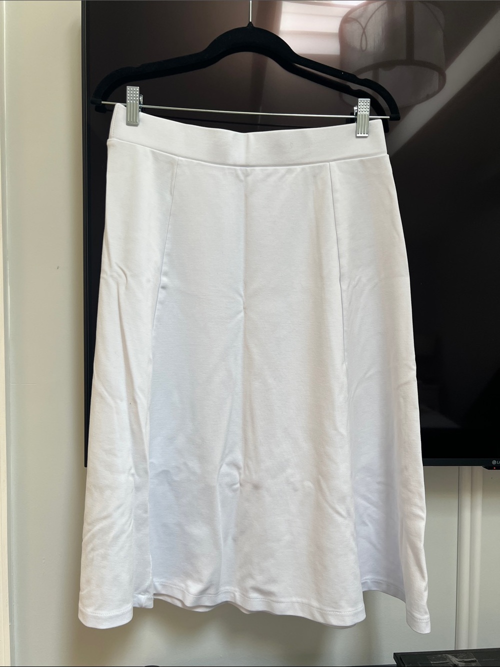 White A-Line Knit Skirt